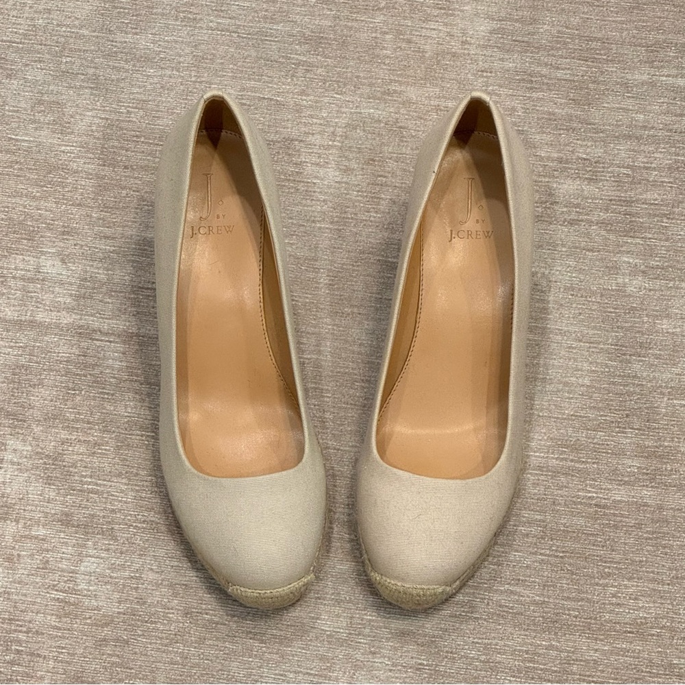Jcrew Seville espadrille wedges in canvas
